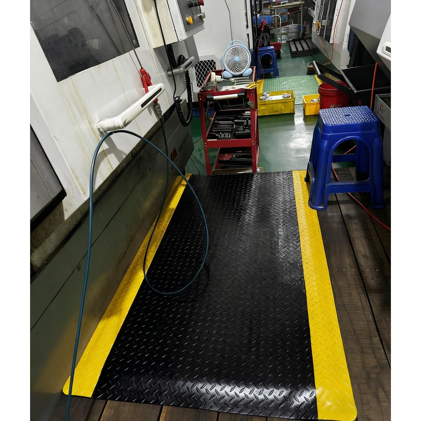 Maison et Cuisine, Tapis Anti-Fatigue, Tapis de Sol rembourré Jaune-Noir-Bleu-Vert pour Travailler Debout, Tapis conducteur Anti-Fatigue Confortable p