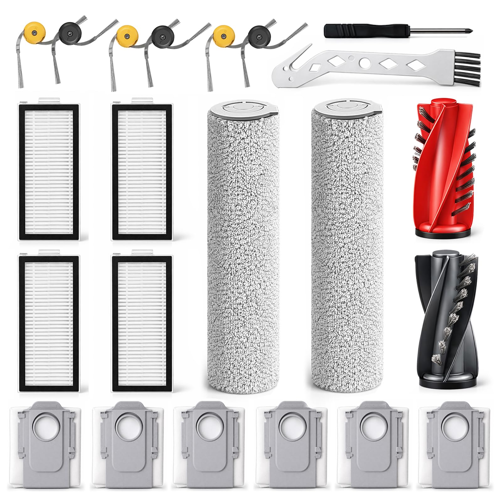 Accessoires Roborock Qrevo Curv 2 Flow haut de gamme en lot de 22 pièces