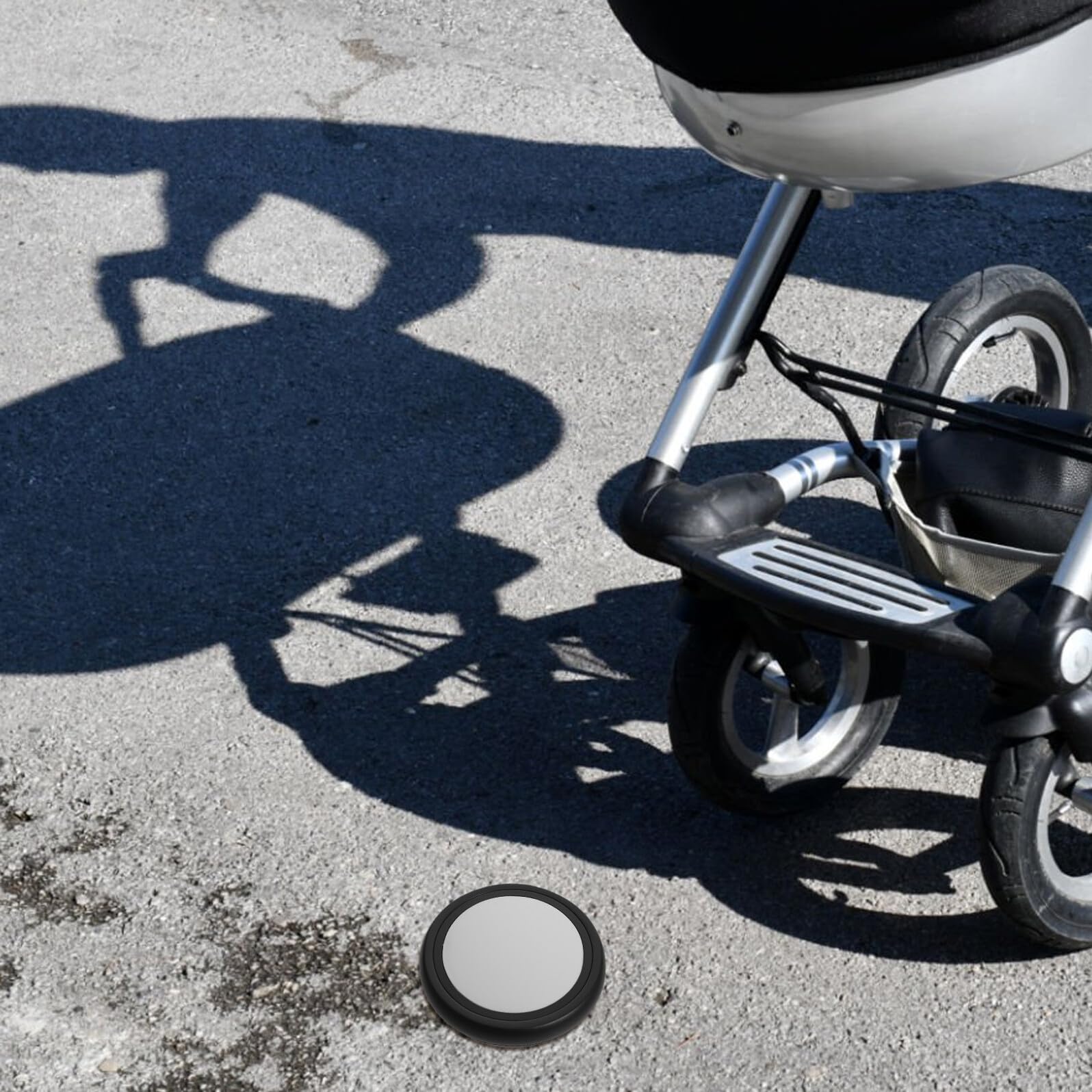 Roue Poussette Arrière en Caoutchouc Noir, Pièces de Rechange pour Poussette, Résistante à L’usure, pour Promenades Quotidiennes et Voyage