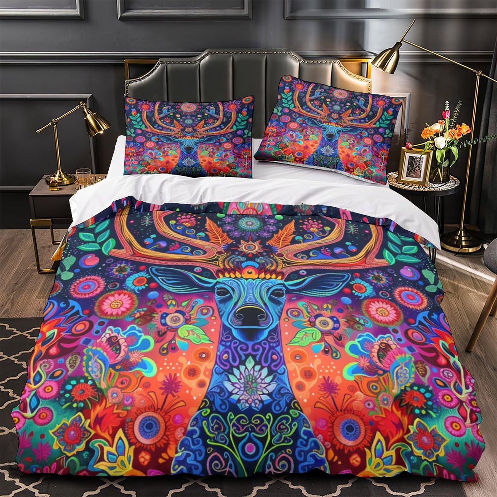 Stampato in 3D Pronipote tibetano Copertina Stampata Microfibra Disegnata Set Di Biancheria Da Letto Stile Morbido Con 2 Federe,Double（200x200cm）, Per Adolescenti E Adulti