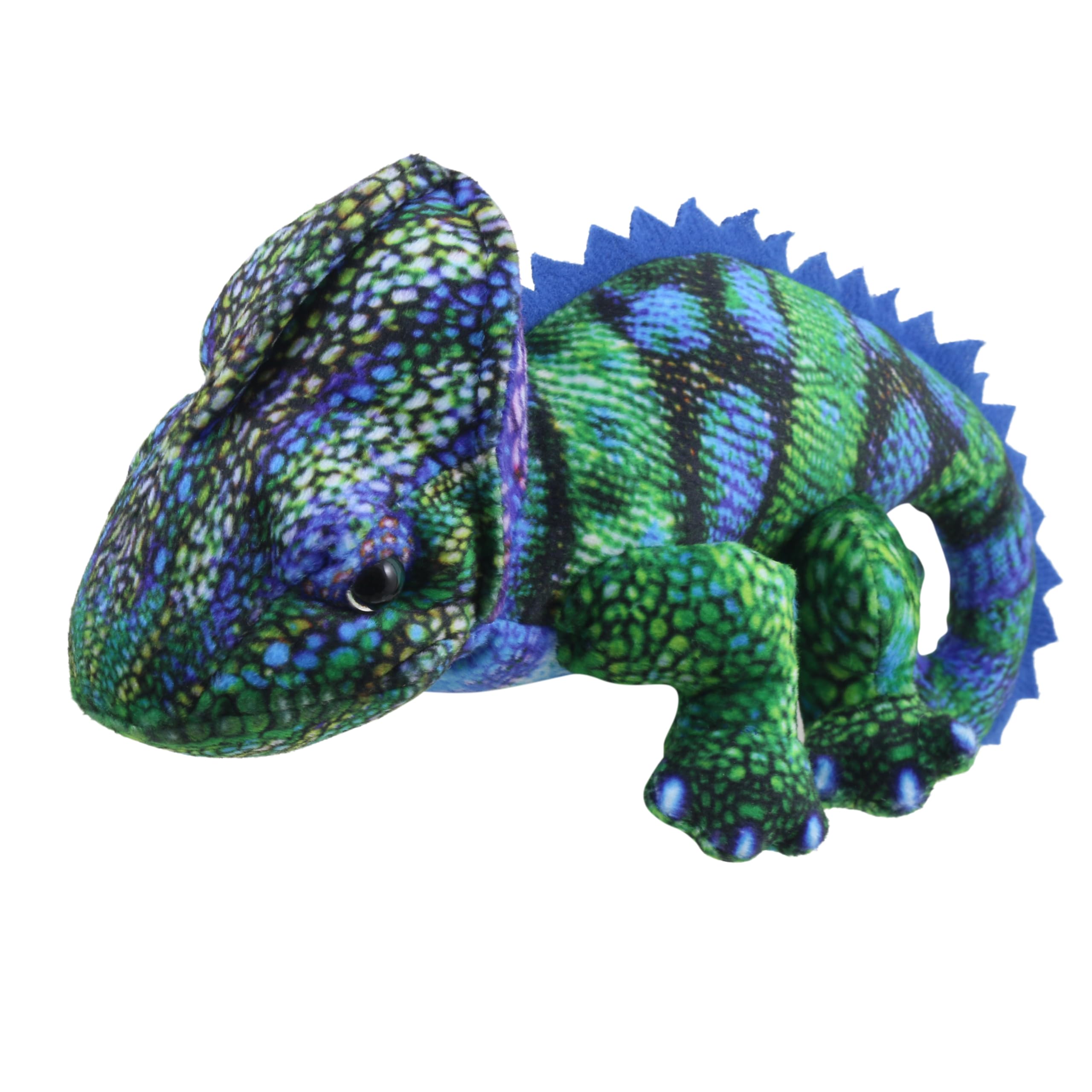 The Puppet Company Little Creatures Blue-Green Chameleon Finger Puppet, Soft Reptile Puppet Toy for Toddlers