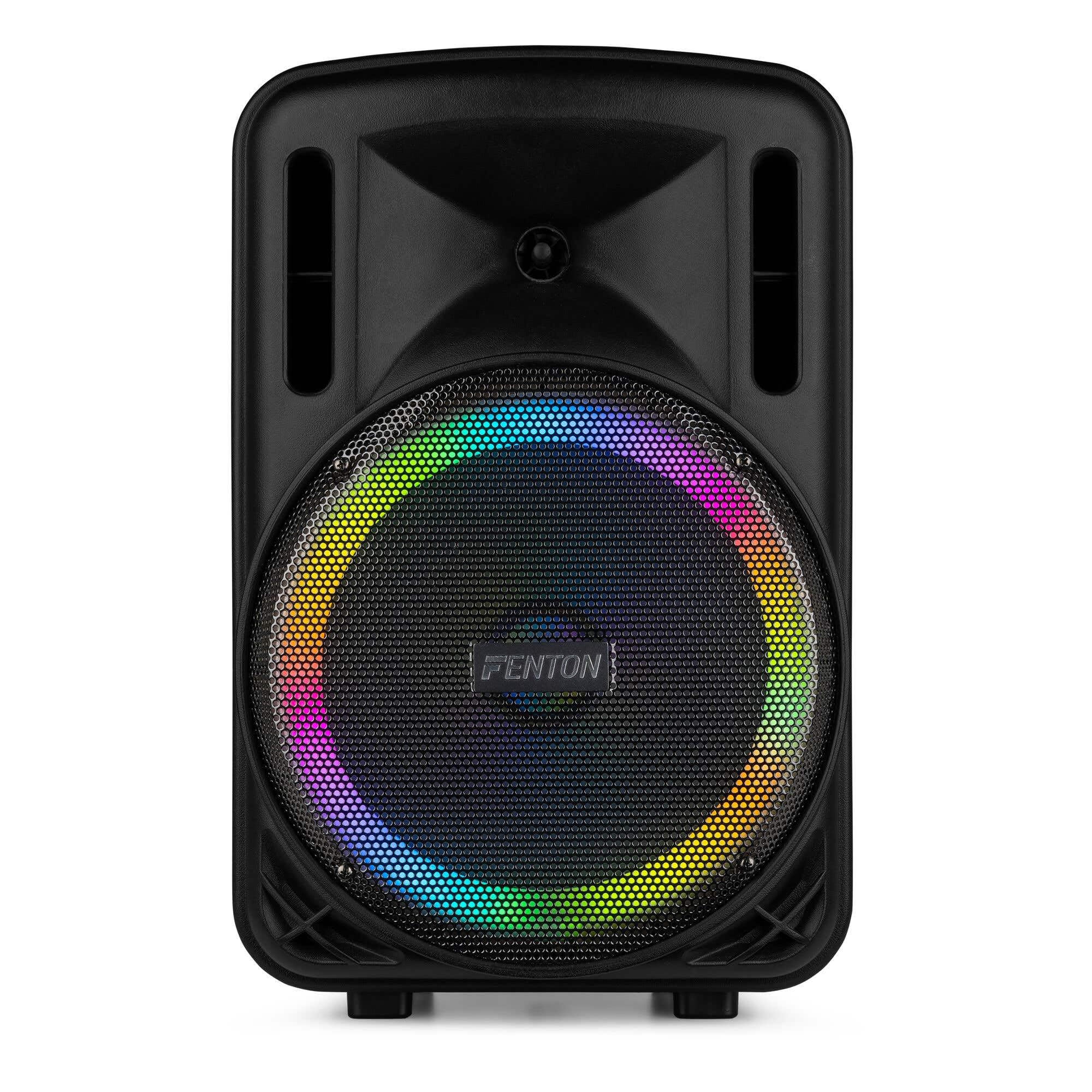 FENTON 170.162 FT12MK2 Sistema Portatile attivo da 700W, con illuminazione LED RGB Woofer da 12” con BT/USB / MP3 e Microfono UHF, Nero (700, Watt) [Classe di efficienza energetica A]