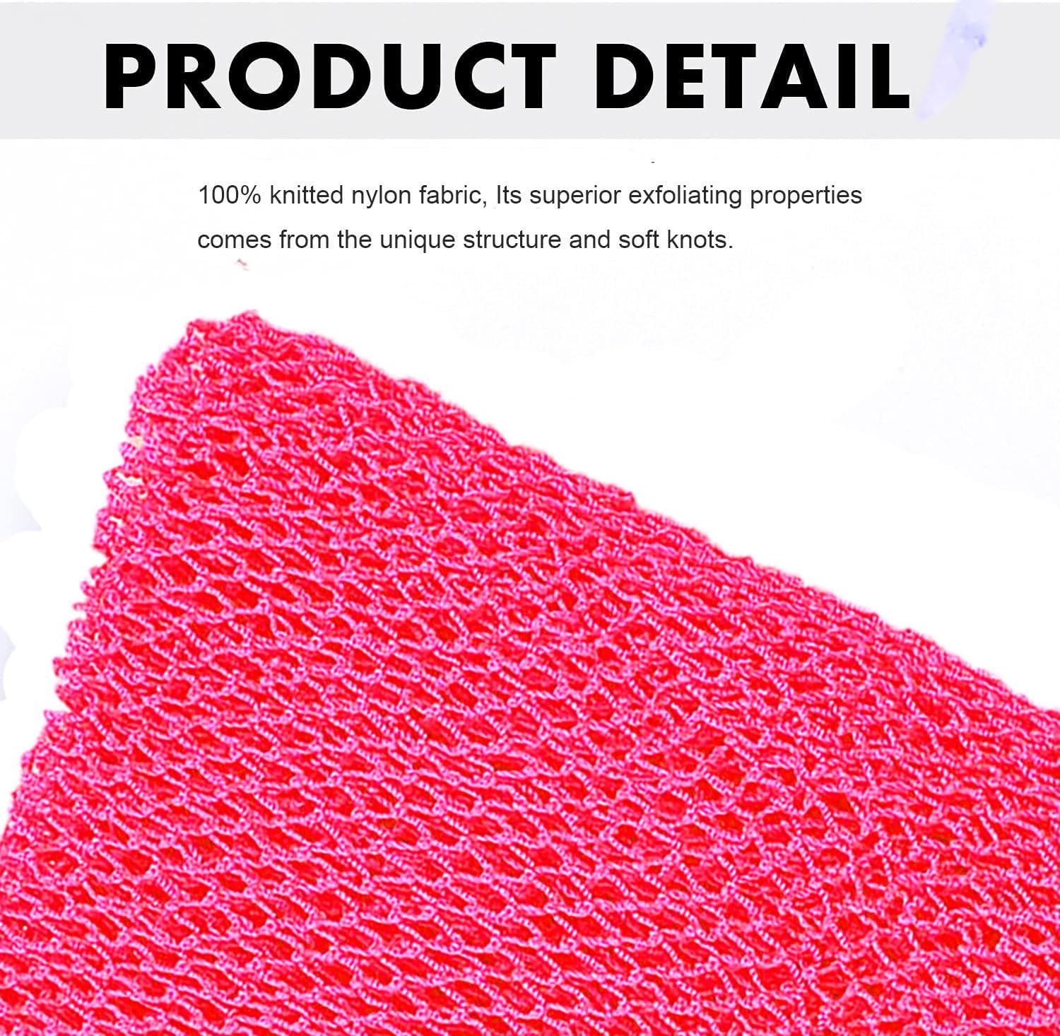 2 Pieces African Net Sponge, Long African Exfoliating Net, Net Bath Sponge Shower Body Scrubber Back Scrubber Skin Smoother, Stretches to Approximately 63"(Pink&Orange) image 3