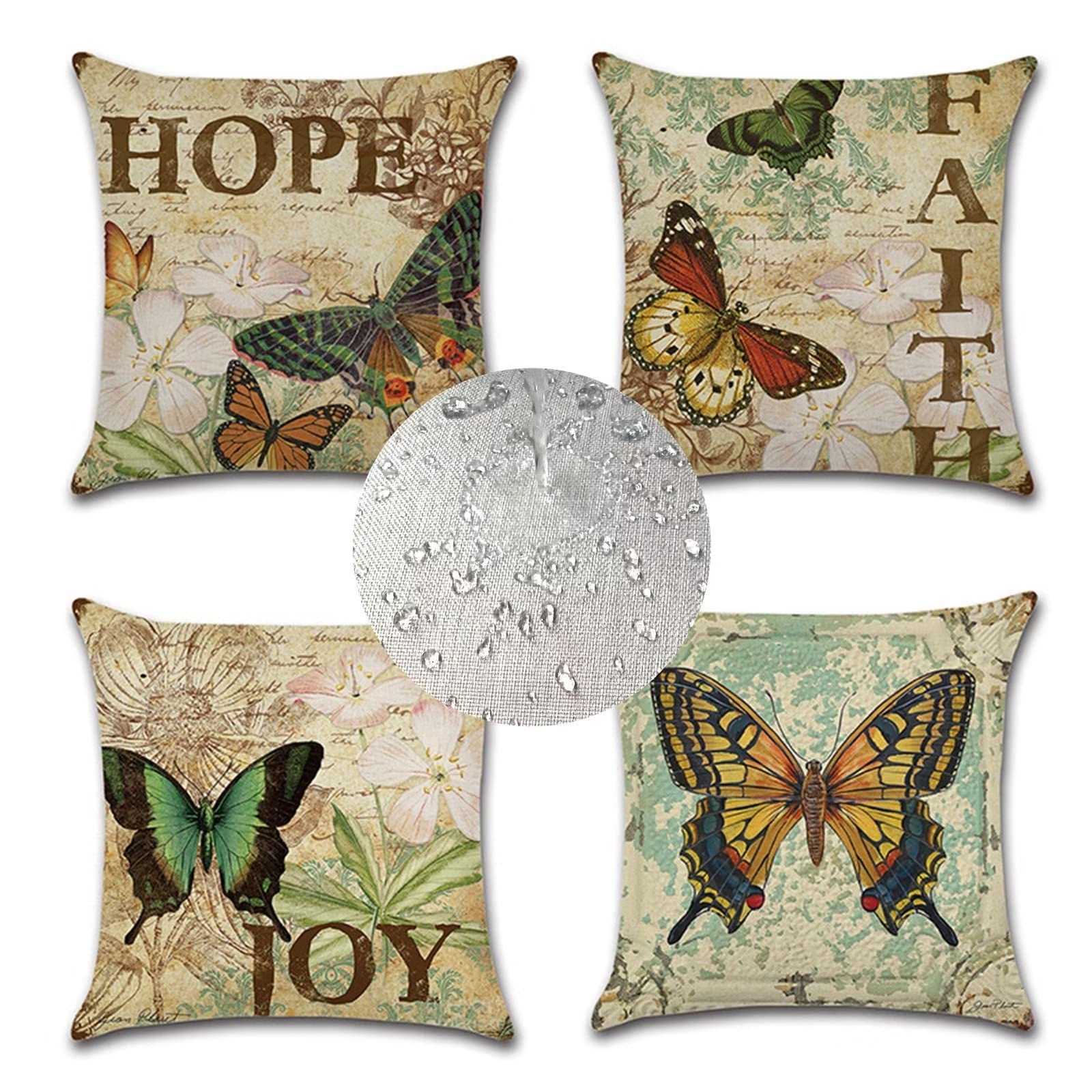 Housse de coussin en lin imperméable pour rénover et protéger le mobilier de jardin Z-5073