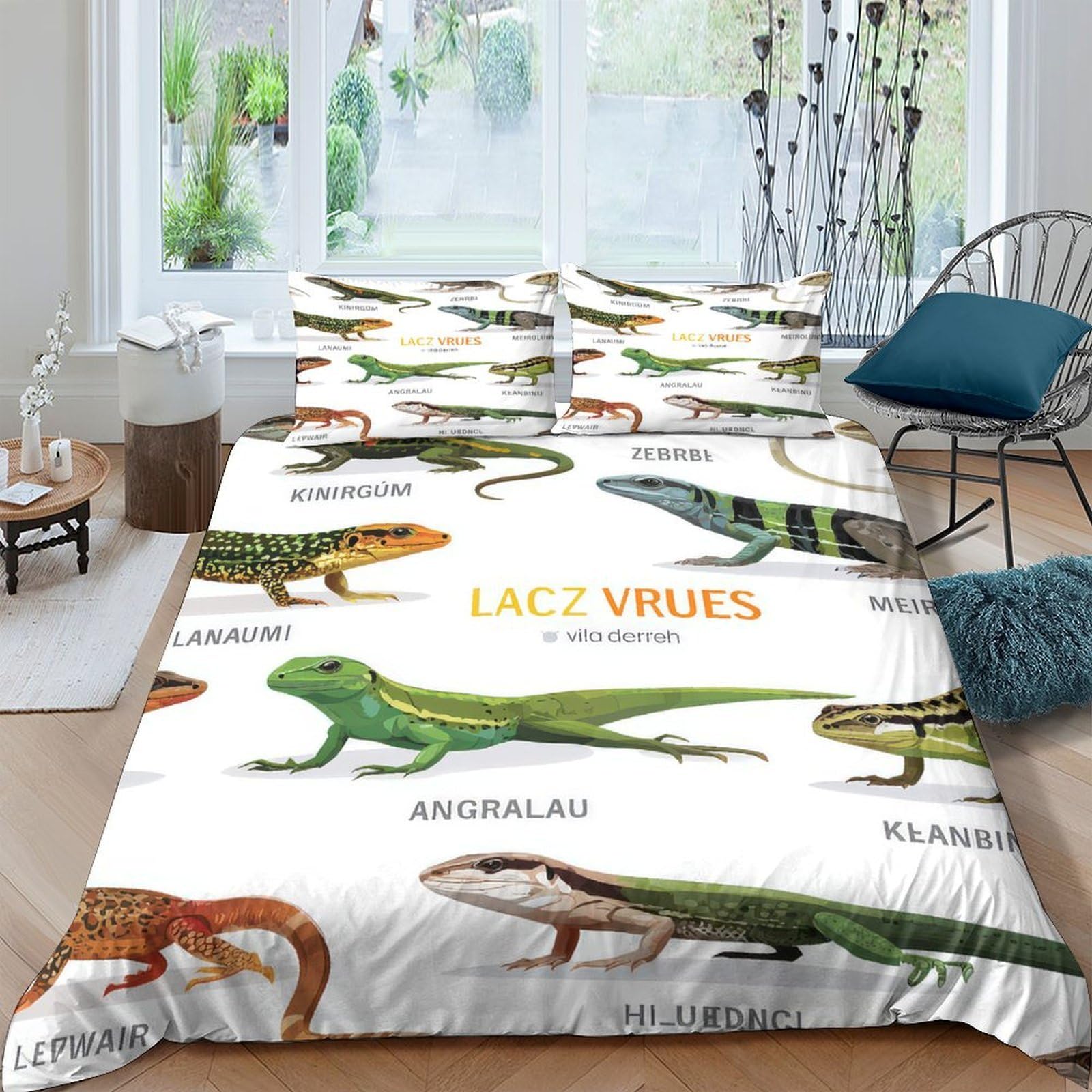 Ctjqhvkz Style-10 3D Printed Lizard Species Fitted Sheet Microfiber Soft Washable Reptile Pattern Mattress Cover For Bedroom Dorm Decor Single（135X200cm）