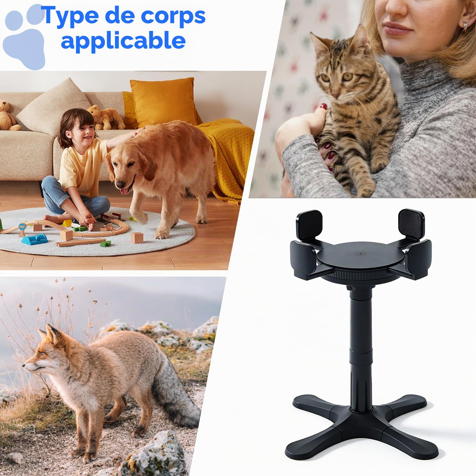 Support pour Gamelle de Chien Réglable en Hauteur, Surélevé, pour Petits, Moyens et Grands Chiens