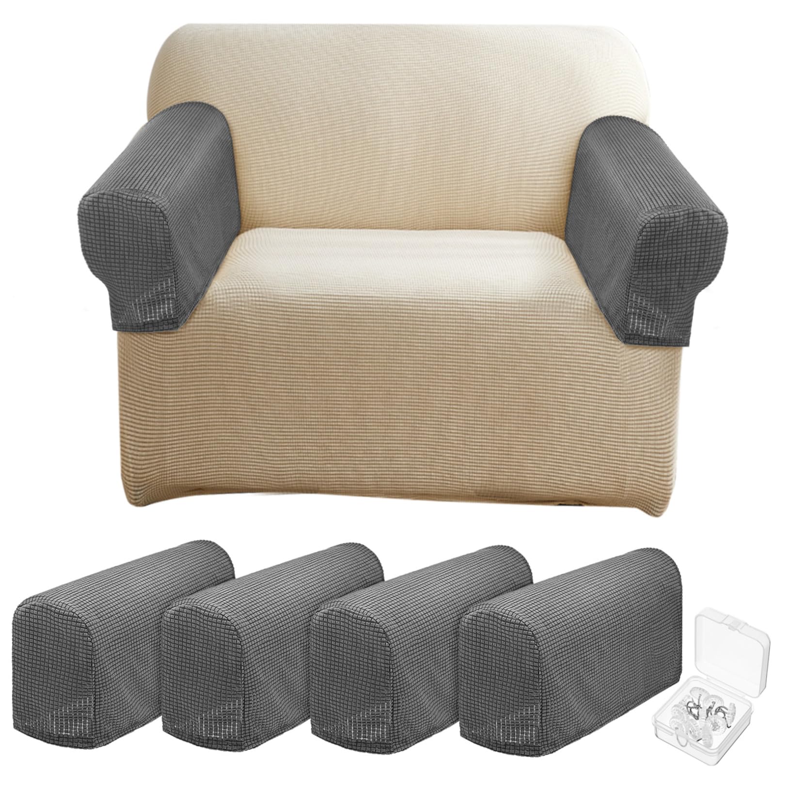 Protector de brazos de sofá elástico y lavable antirasguños de mascotas