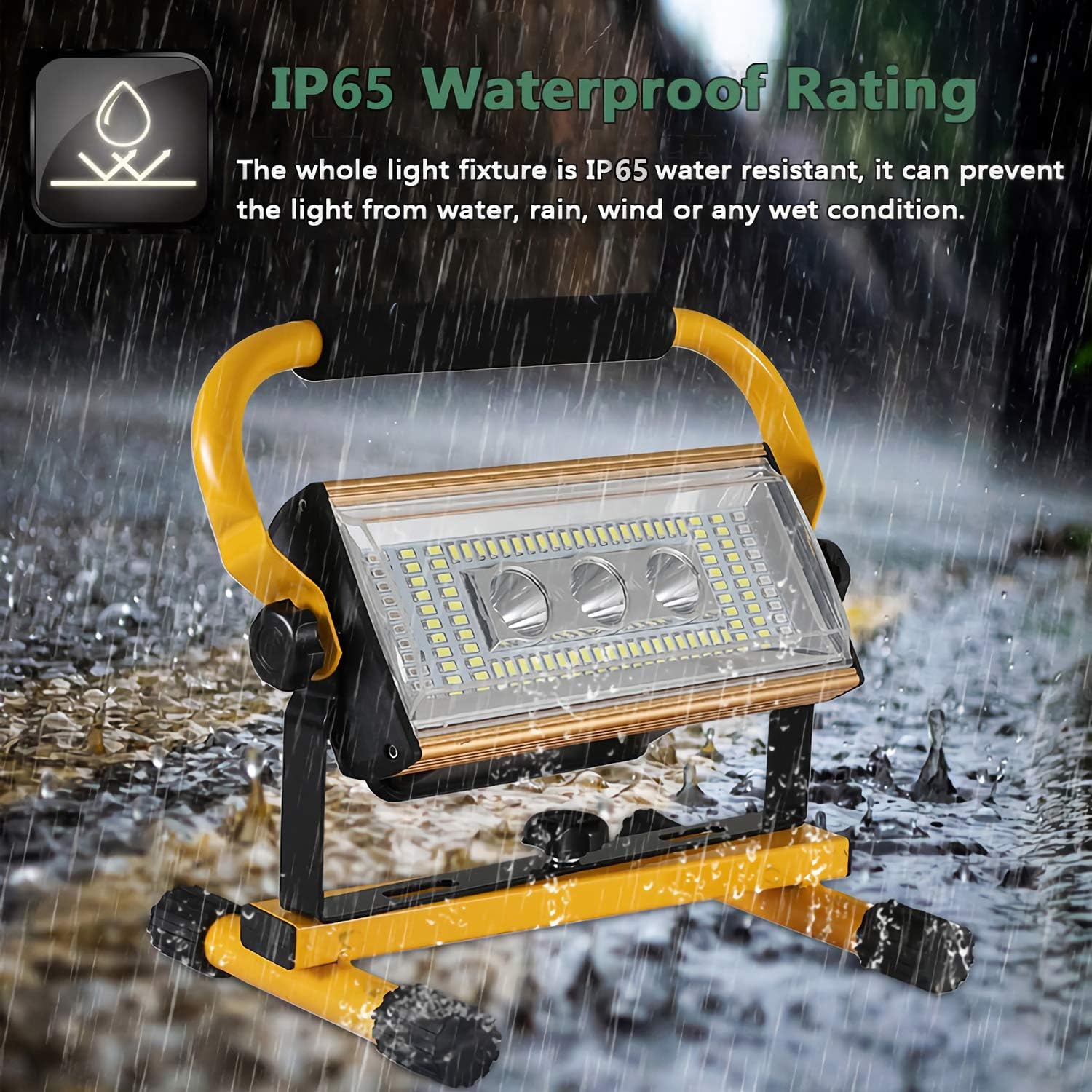 Free Shipping 🛒 UNIKOO 100W Rechargeable COB Work Light Waterproof LED Portable Flood Light for Outdoor Camping Hiking Emergency Car Repairing Fishing (W840)