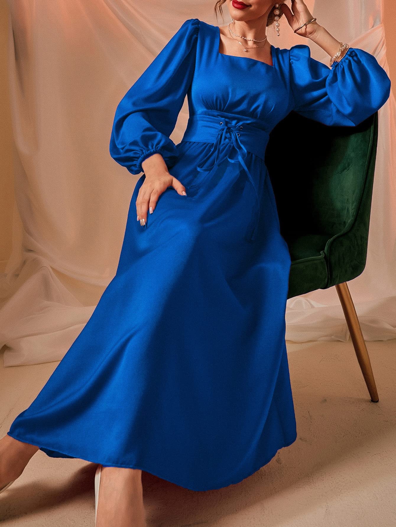 chinese dress ladies Long Sleeve Lace Cover-Up Dress main image 0