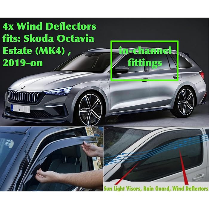 Buy Set of 4 Wind Deflectors compatible with Skoda Octavia ESTATE (MK4