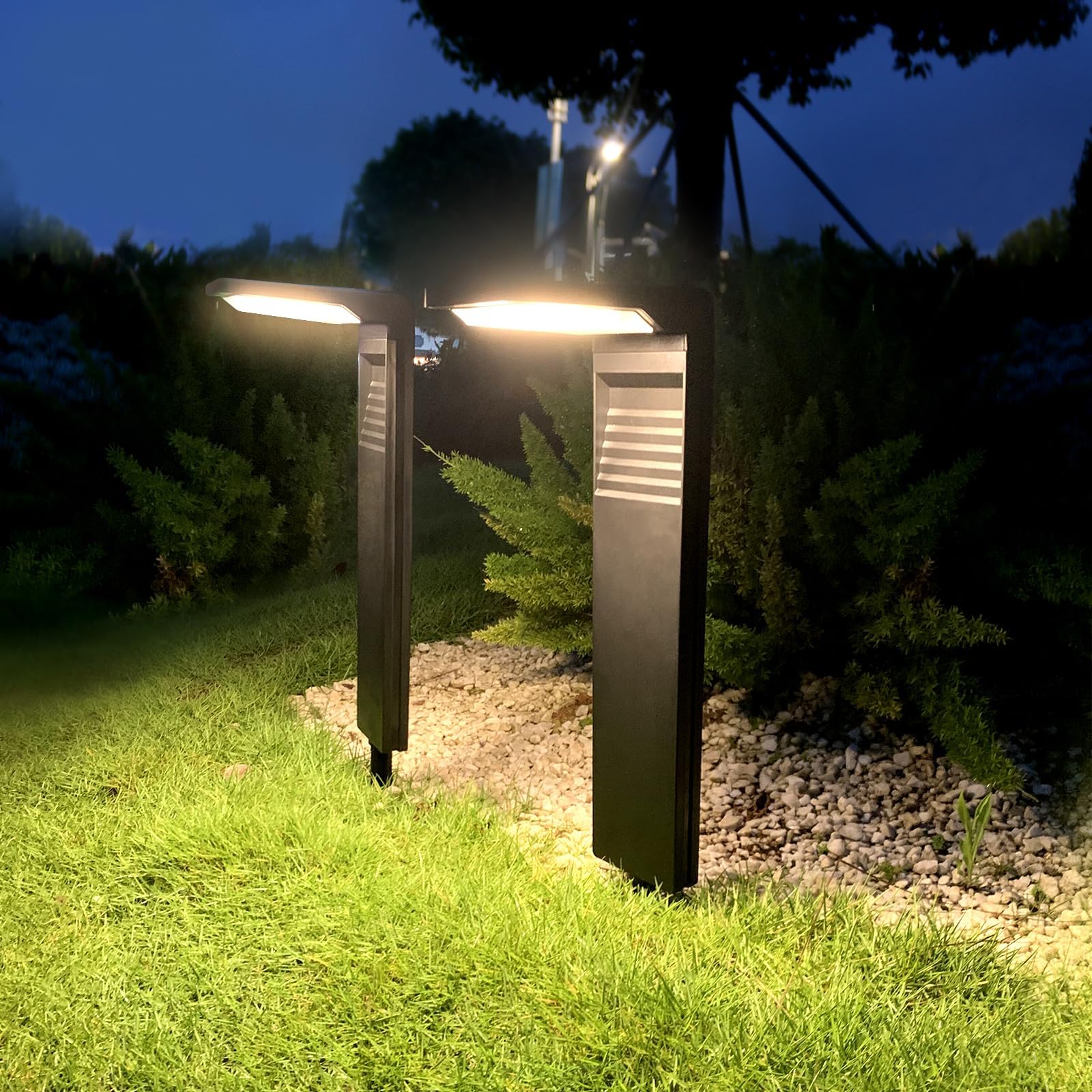 calflux Solar Lights Outdoor Garden,2 Pack Waterproof Garden Lights