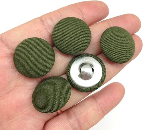 Vista 160 de PEPPERLONELY 10 piezas de tela de 0.394 in cubierta con botones redondos de vástago de metal, azul marino