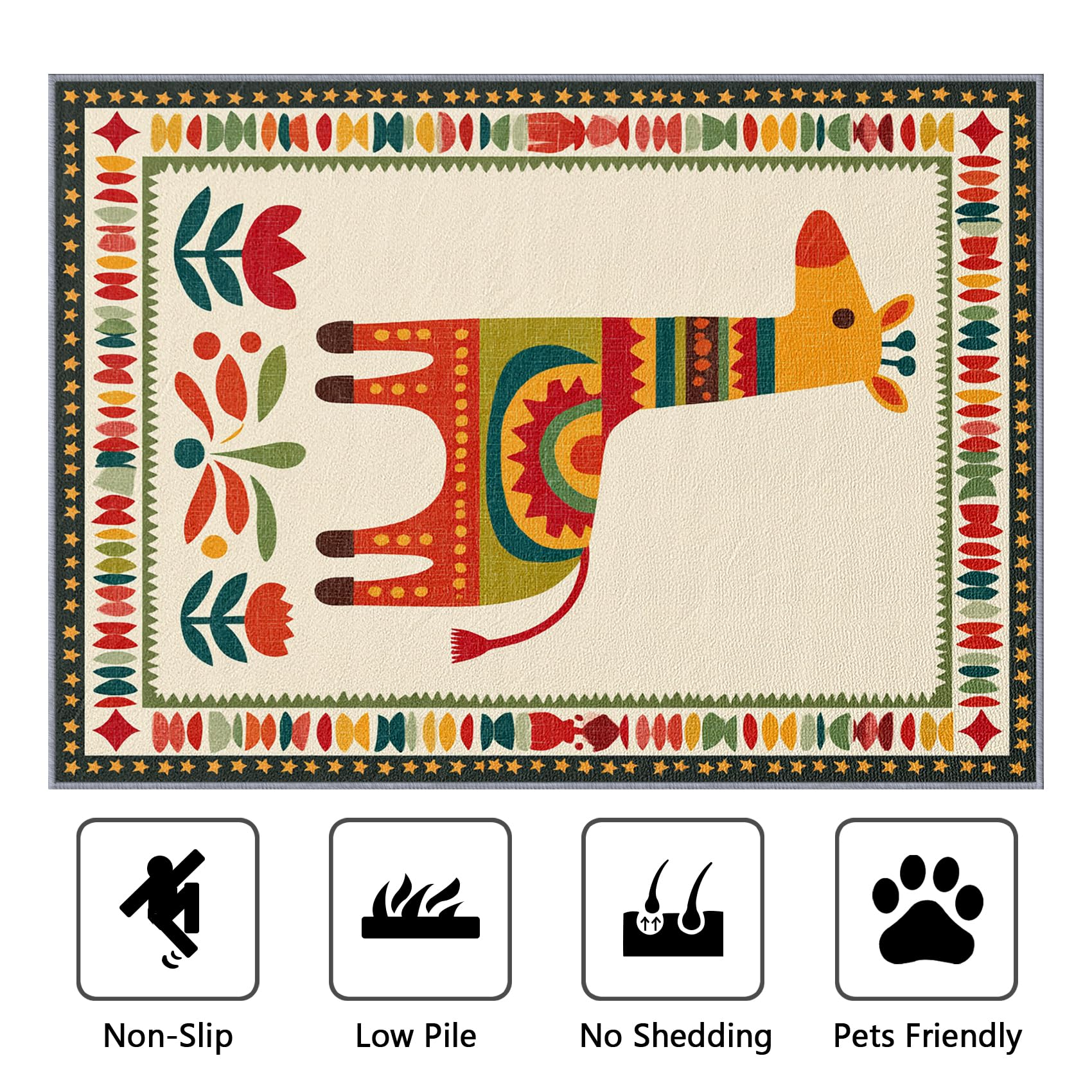 Mistela Giraffe Teppich 200x300 cm Bunt