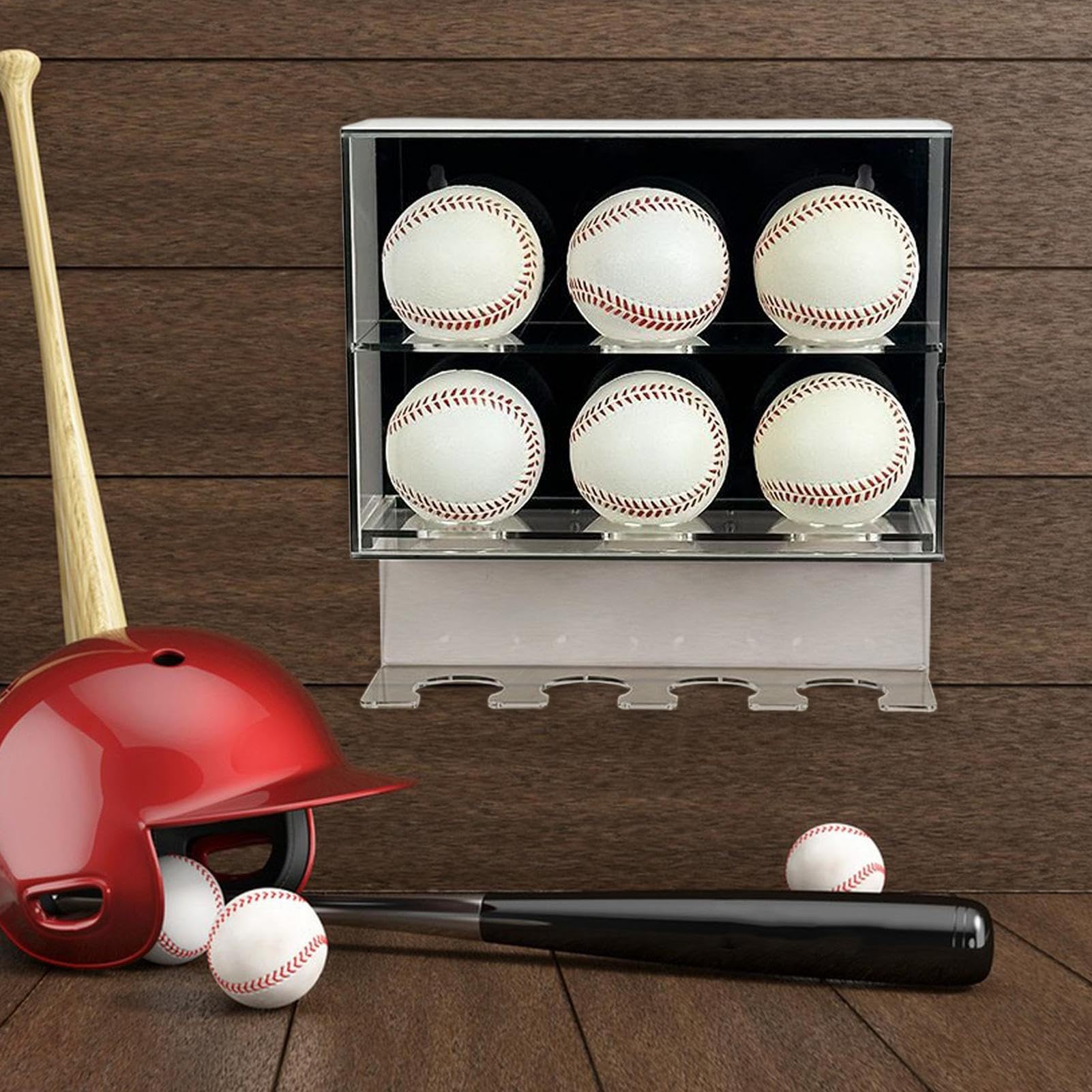 Gablota Ekspozycyjna Na Baseball Z Uchwytem Akrylowa 2-Poziomowa Gablota Na