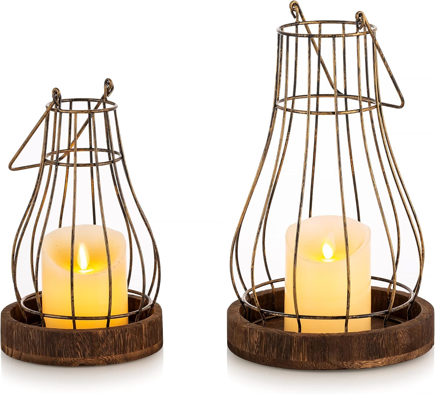 Sziqiqi Decorative Lantern for Farmhouse Metal Black