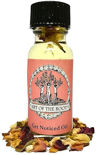 Get Noticed Oil 12 oz para Hoodoo Voodoo Wiccan Pagan Spells & Rituals Hecho a mano con hierbas y aceites esenciales.