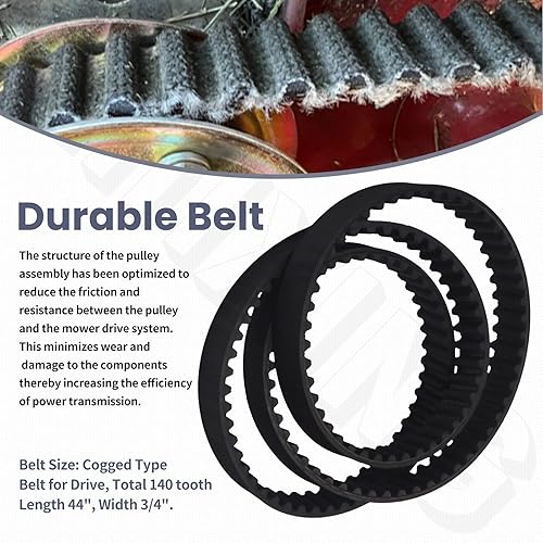 Miniatura 5 de 131-4529 125-2532 Kit de polea/correa síncrona 120-3335 compatible con cortacésped de plataforma Toro de 30 pulgadas, compatible con modelos