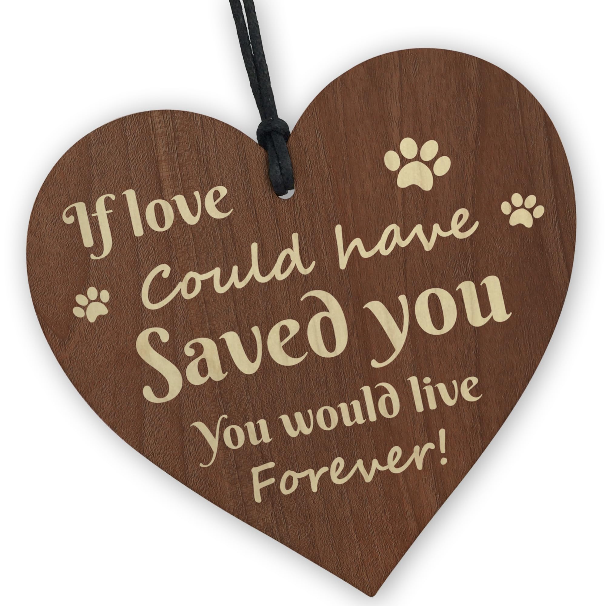 Red Ocean Dog Memorial Wooden Hanging Heart Plaque, Pet Loss Gifts For Family Friends, Dog Memorial Plaques, Animal Memorial Gifts, Grave Decorations For Pets Animals Cats Dogs