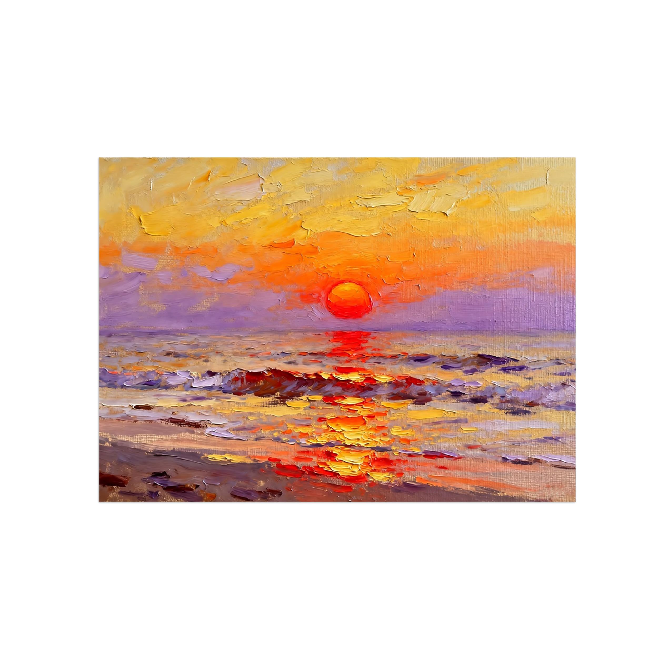 Ozpwbvy Unframed Sea Sunset Landscape Canvas Wall Art Picture 30X45cm