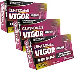 Kit 3x Centro Mais Vigor Mulher - 180 Comprimidos - Suplemento Energético Natural - Bem-Estar e Energia Feminina