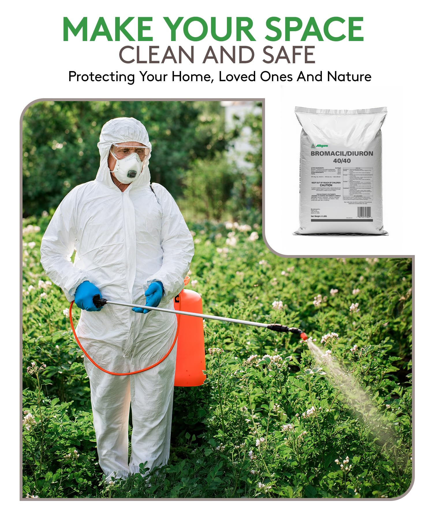 Amazon.com : ALLIGARE Bromacil 40/40 Weed Killer Concentrate for Annual &  Perennial Weeds - Pre-Emergent Herbicide for Citrus, Railroads & Industrial  Areas - 360 Days Residual, Compare to Krovar - Granular, 6