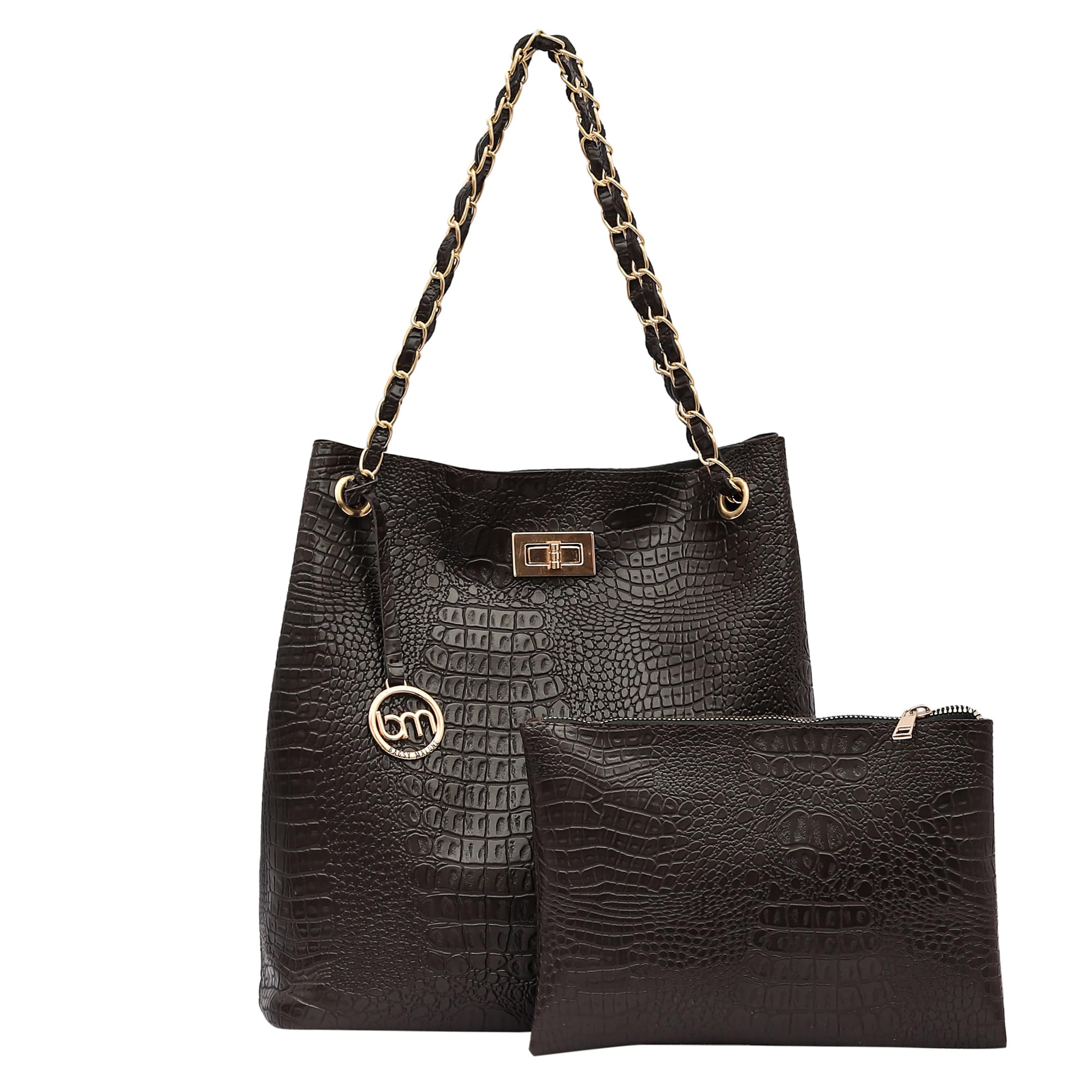 Bucket Shaped Tote Bag for Women -Set of 2 | Handcrafted Side Tote Bag and Handbag for Office and College-image-45