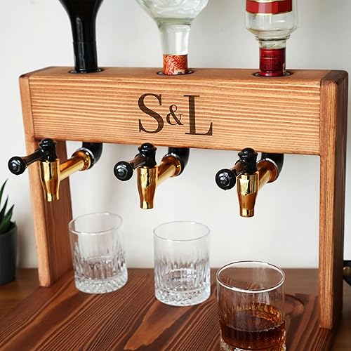 Miniatura 3 de Wooden Whiskey Decanter Personalized Liquor Dispenser with Glasses, Wedding Gift, Engagement Gift, Housewarming Gift, Anniversary Gift Idea