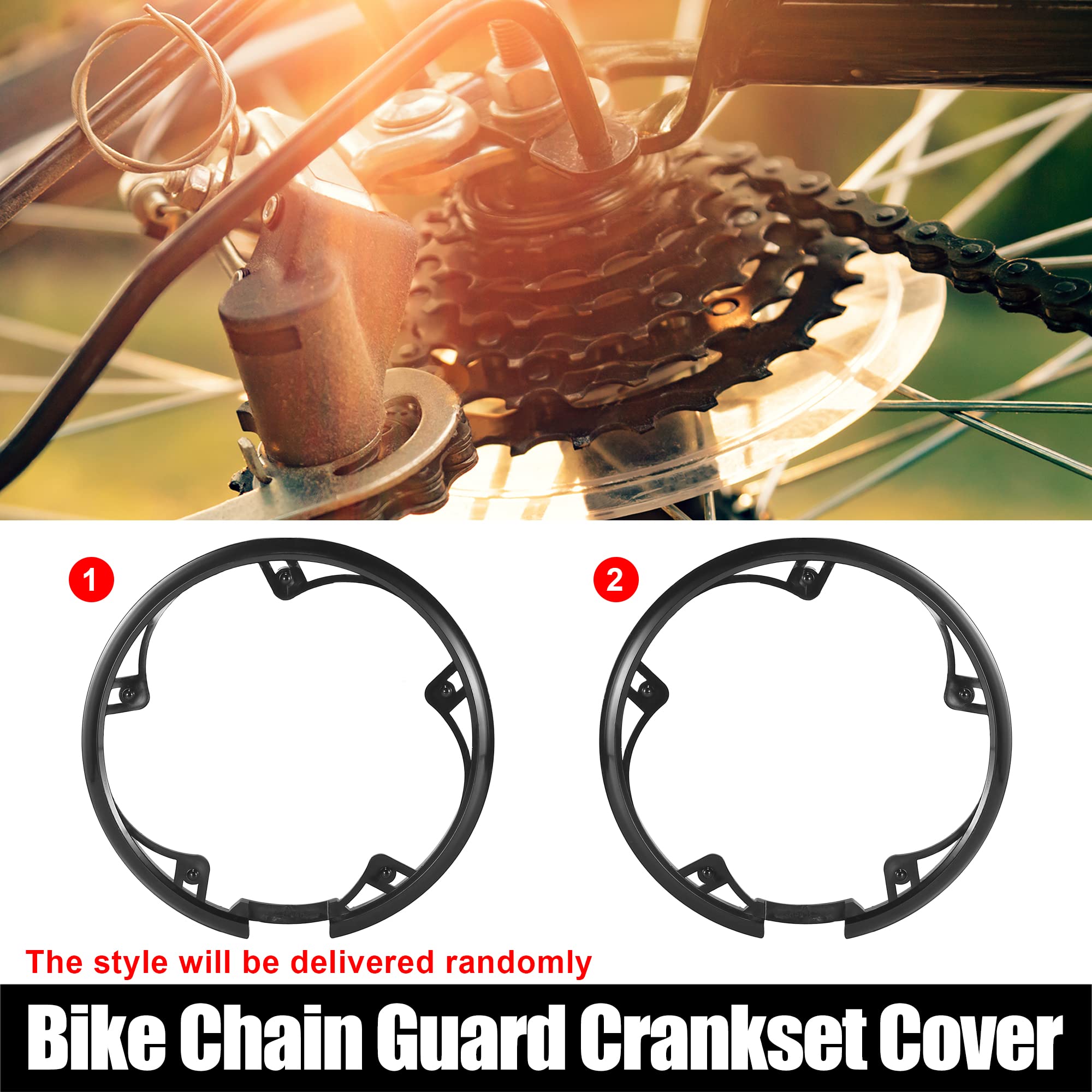 X AUTOHAUX 48 Dientes 10cm 5 Agujeros Protector de Plato de Bicicleta MTB Cubierta Rueda Cadena Negro