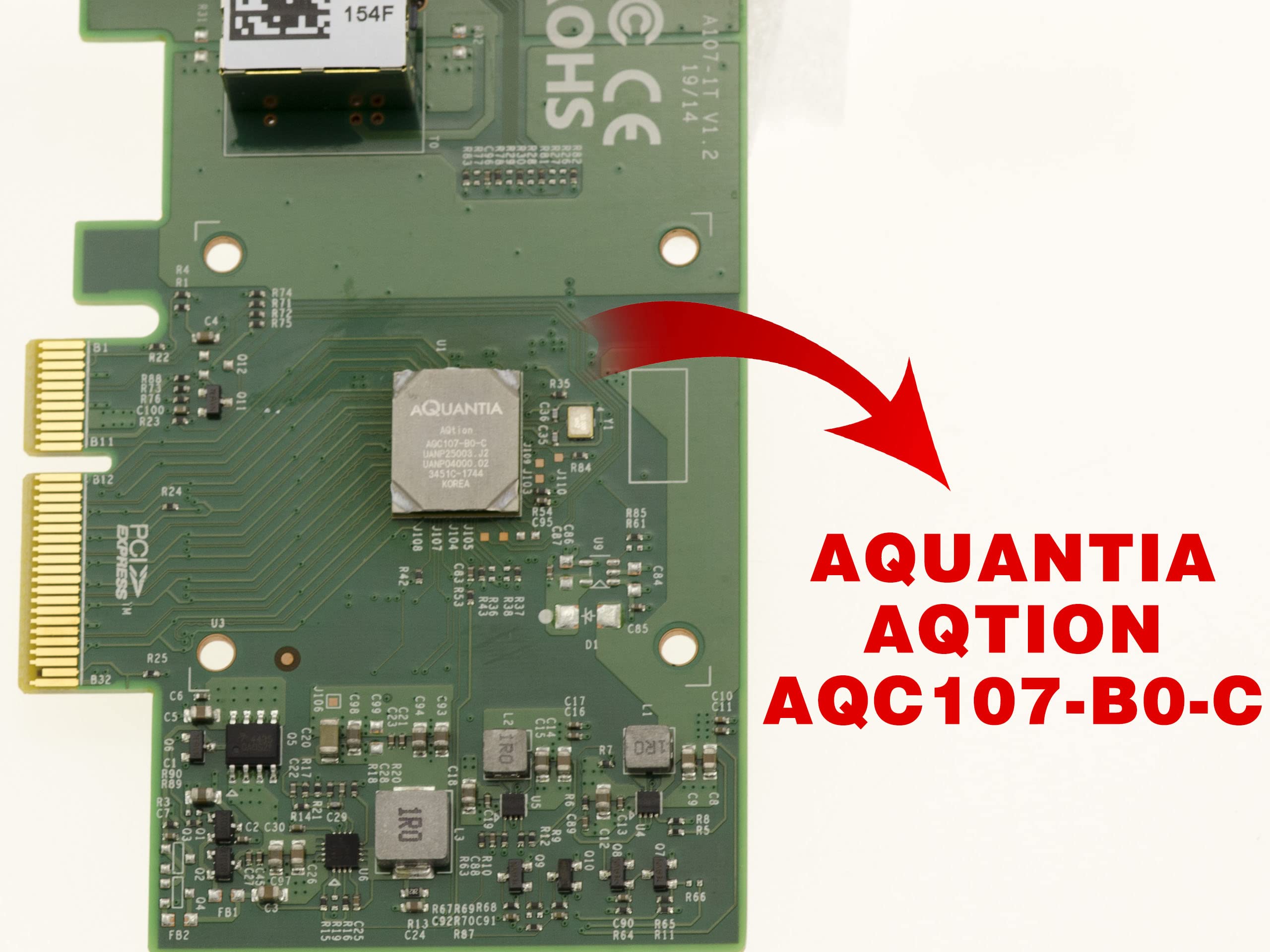 KALEA-INFORMATIQUE Carte contrôleur PCIe 3.0 4X 10G 5G 2.5G 1G Gigabit LAN ethernet RJ45 avec Chipset AQUANTIA AQTION AQC107 - Support 5 Vitesses réseau - Gamme Industrielle