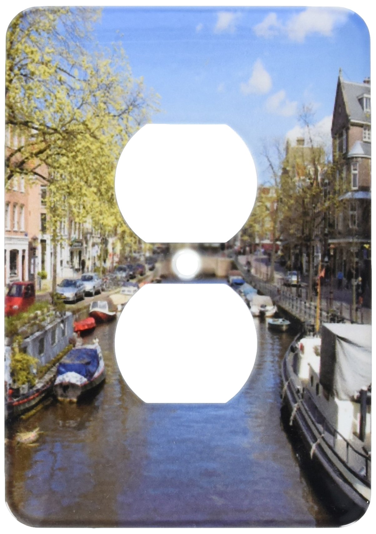 Canal et Bateaux Amsterdam plaque 2 prises lsp_82332_6 3dRose