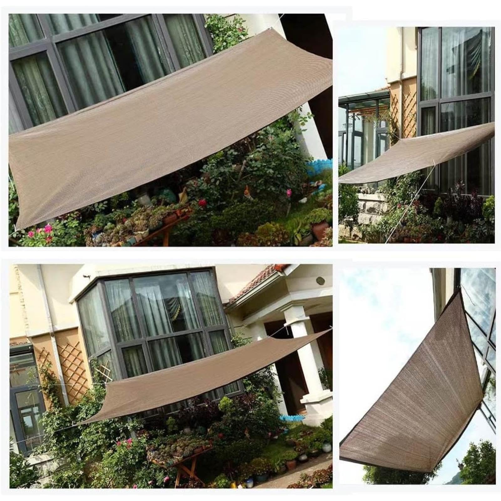 Tela de protección UV de alta calidad, 90 % de protección solar, red de jardín con ojales para pérgola, patio y plantas al aire libre, tela resistente (8 m x 8 m)
