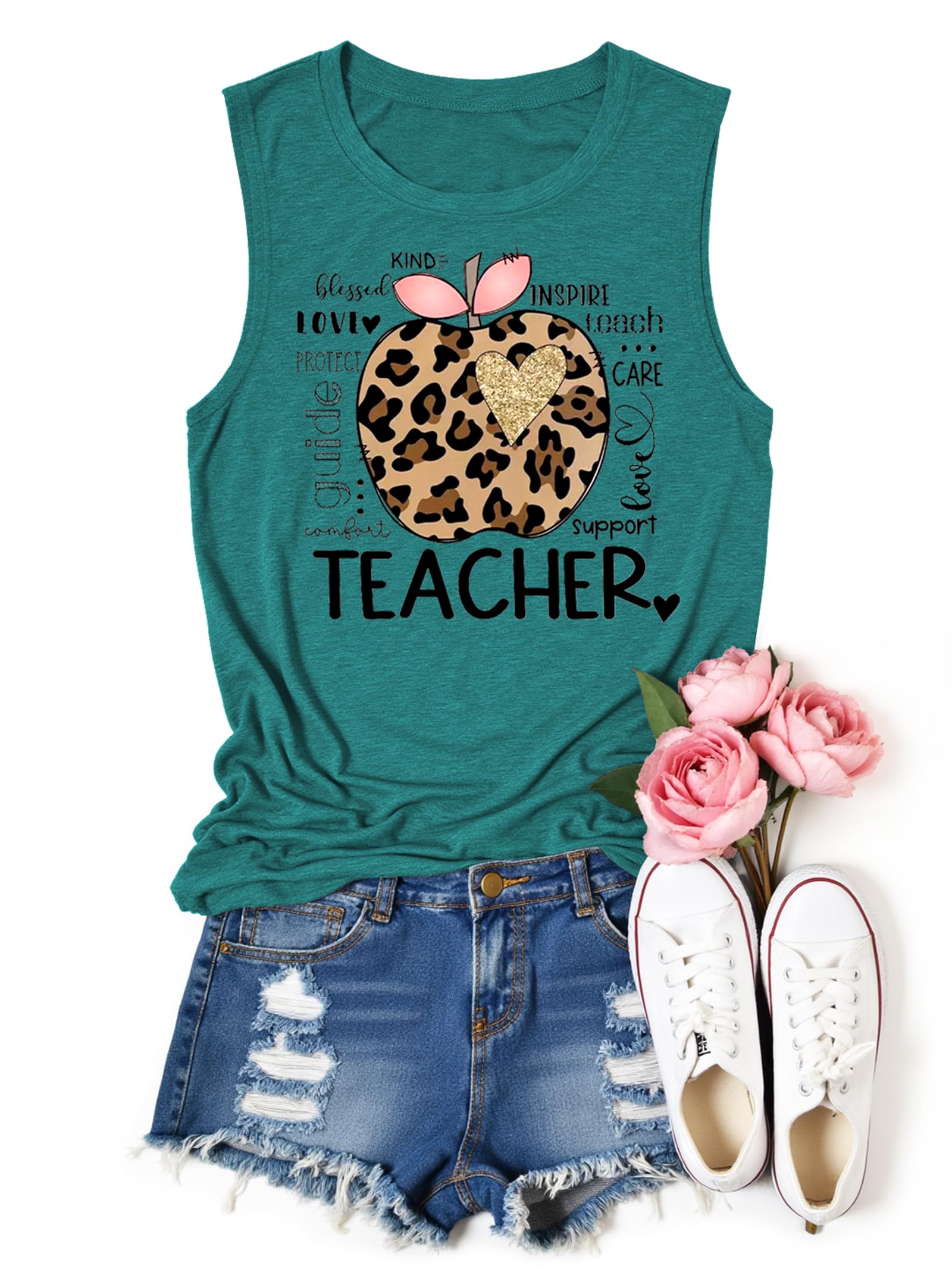Teacher Shirts for Women Teacher Appreciation Tshirts Flower Graphic Tees for Women