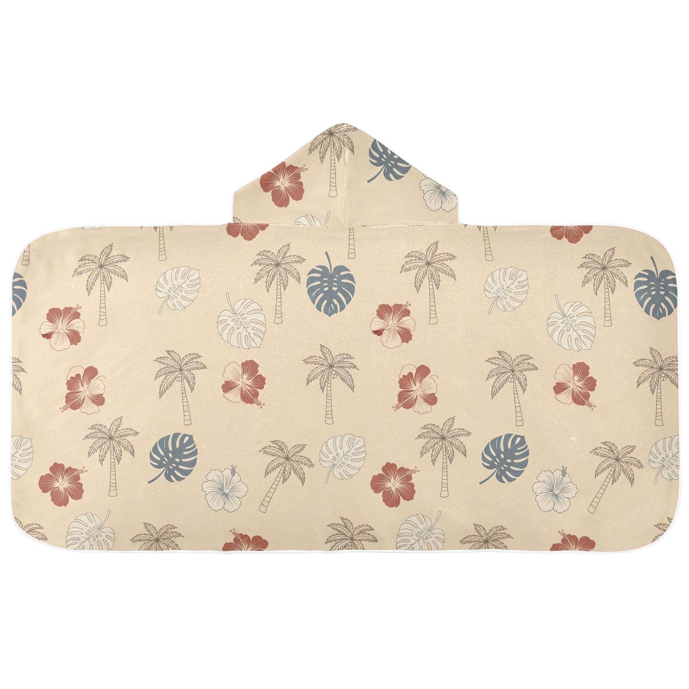 Fuauuyl Coconut Trees Hooded Baby Bath Towel Soft & Breathable Towel for Newborns Infants Toddlers, Nursery Essential