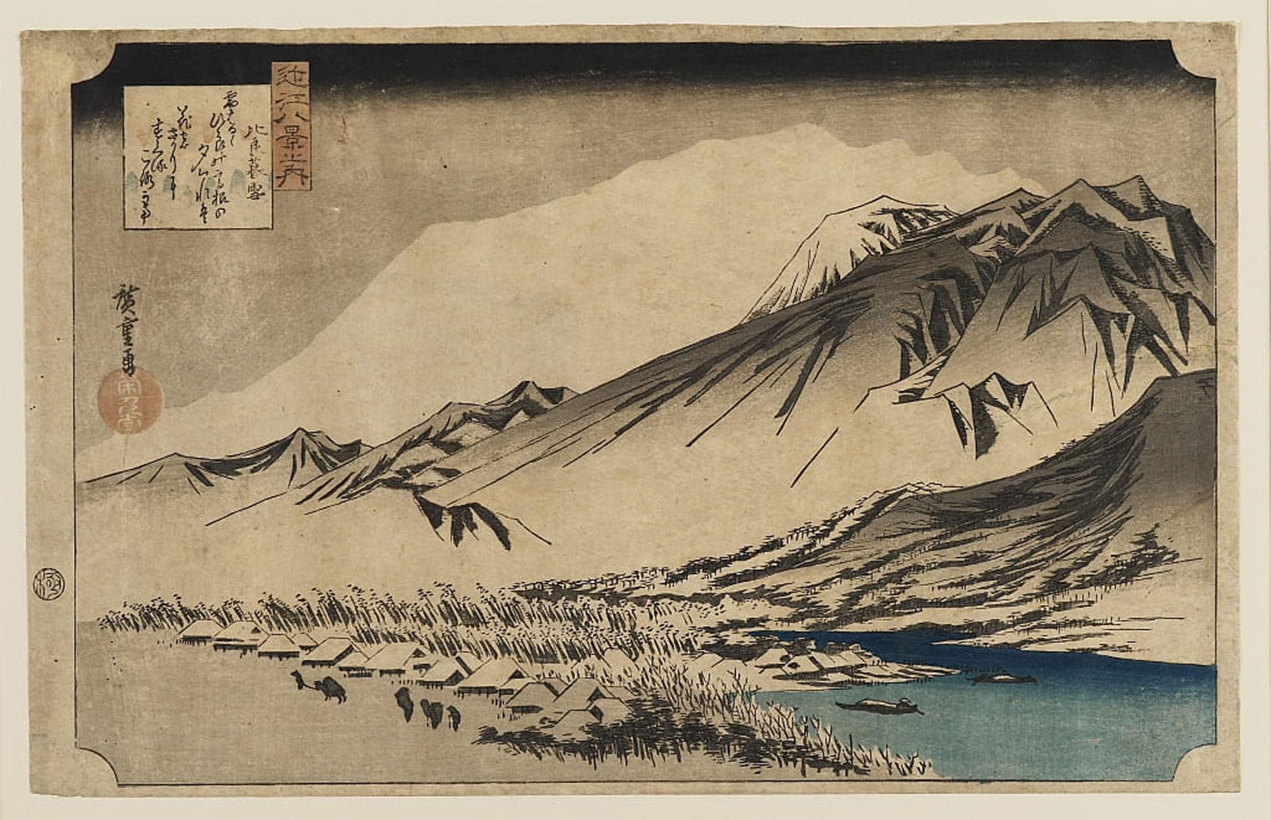 ARTXLXXBN Famous Painting Art Wall Decor Abstract Art Picture Evening Snow At Mt Hira by Ando Hiroshige Animal Pictures for Home Decor 60x90cm