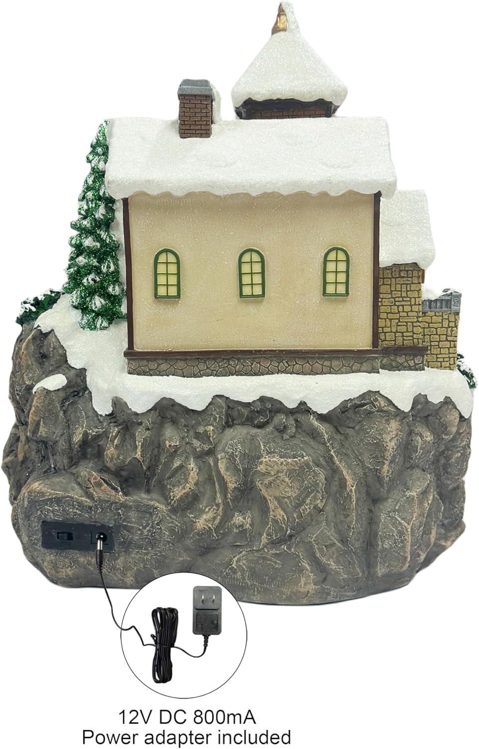 MOMENTS IN TIME Animated Christmas Village with Train Station LED Lighted Musical Holiday Scene with Moving Train Adapter Included 13.6”H Festive Tabletop Decoration