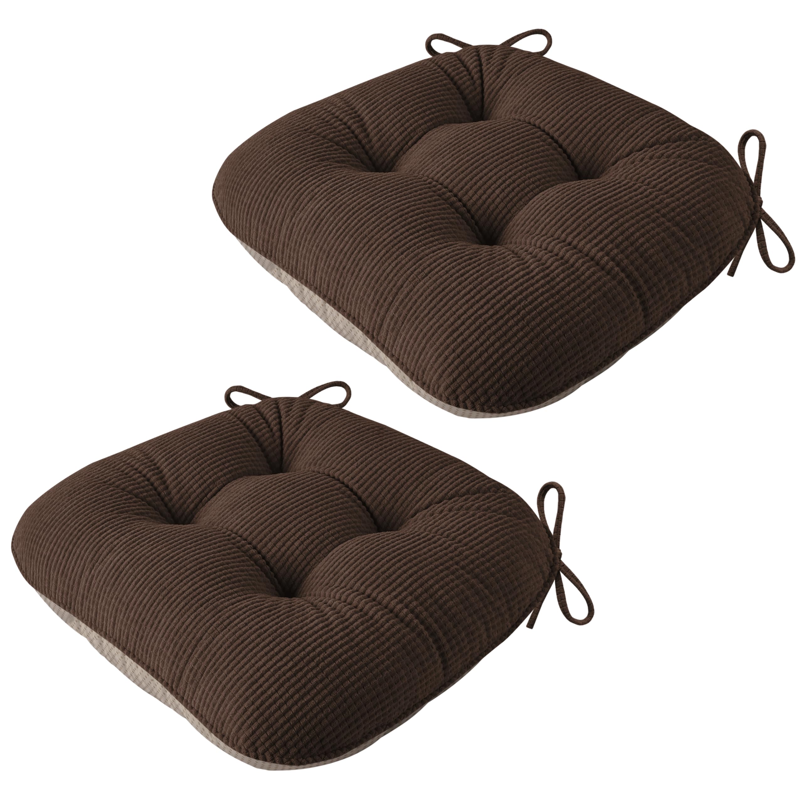 AddGrace Chair Cushions for Dining Chairs 18 ×18 Seat Cushion 2Pcs Coffee