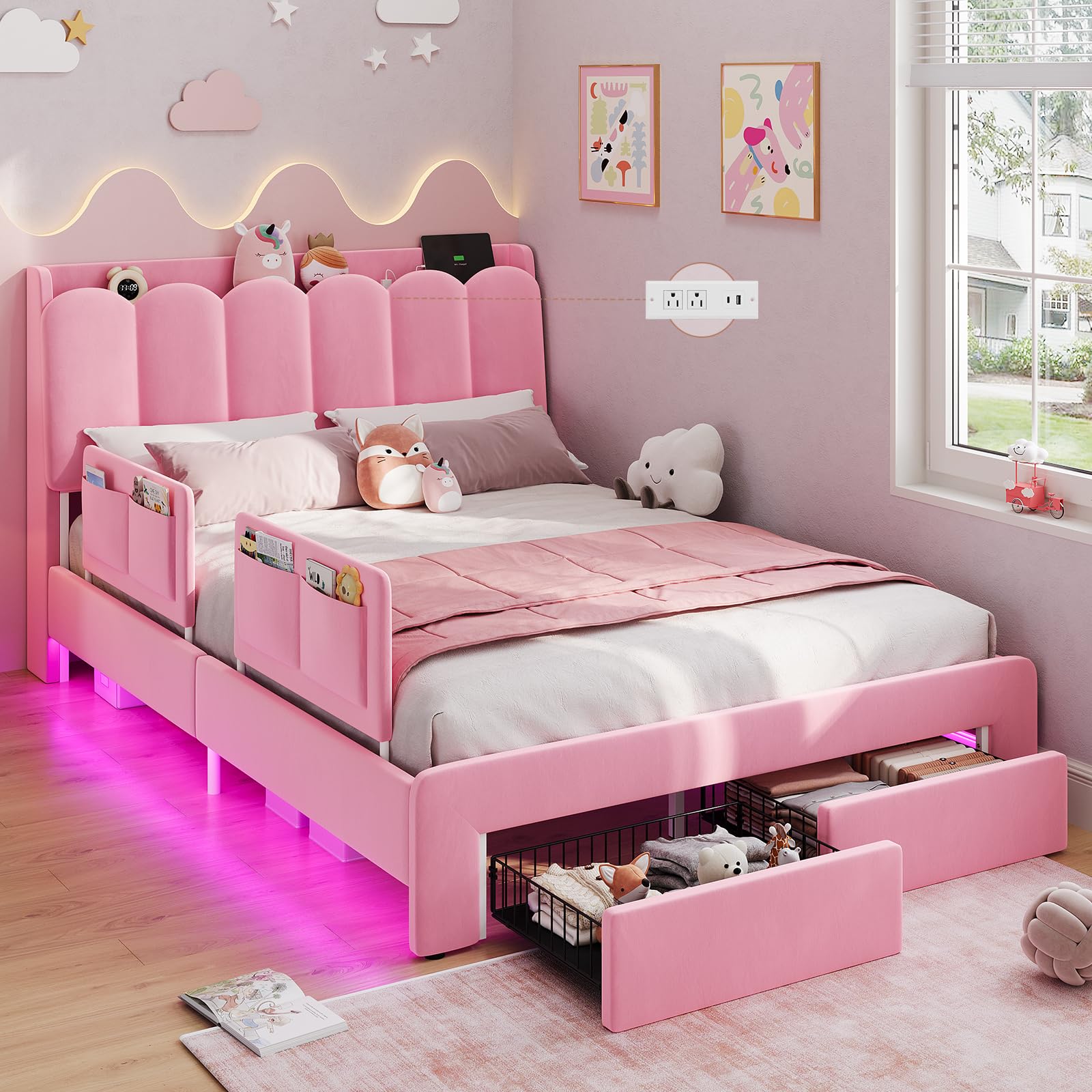 DICTAC Princess Guardrail Bed