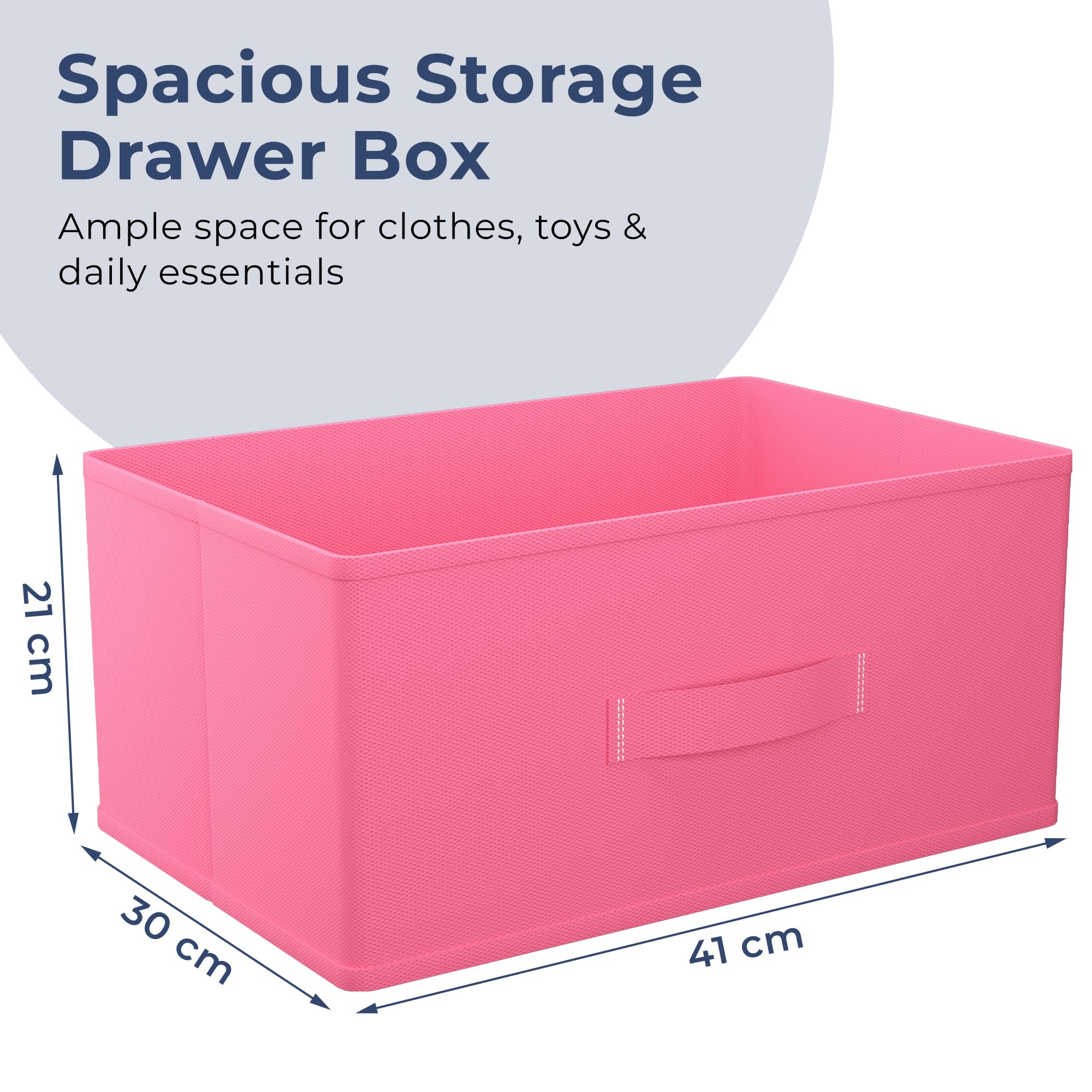 Kuber Industries Organizzatore per armadio in tessuto non tessuto, 26 litri, organizer per cassetti, organizer multiuso per vestiti, libri e giocattoli, 6 pezzi, rosa
