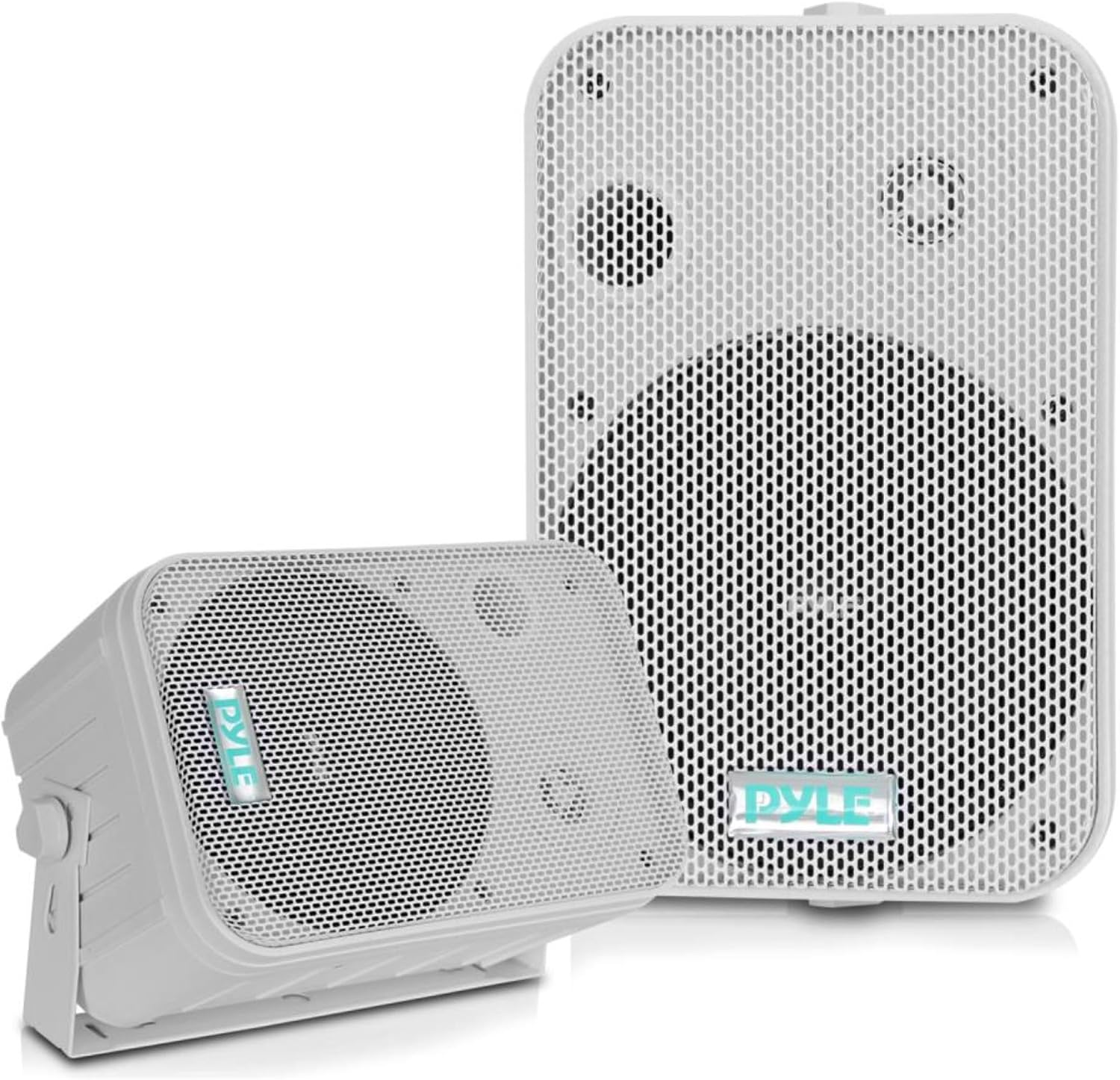 pyle 2 way speaker system pair - 500w peak power 16.51cm passive weatherproof wall / ceiling mounted - heavy duty universal mount - use for pool, patio, indoor, outdoor (white) white 6.5 in 500 watts peak speaker system