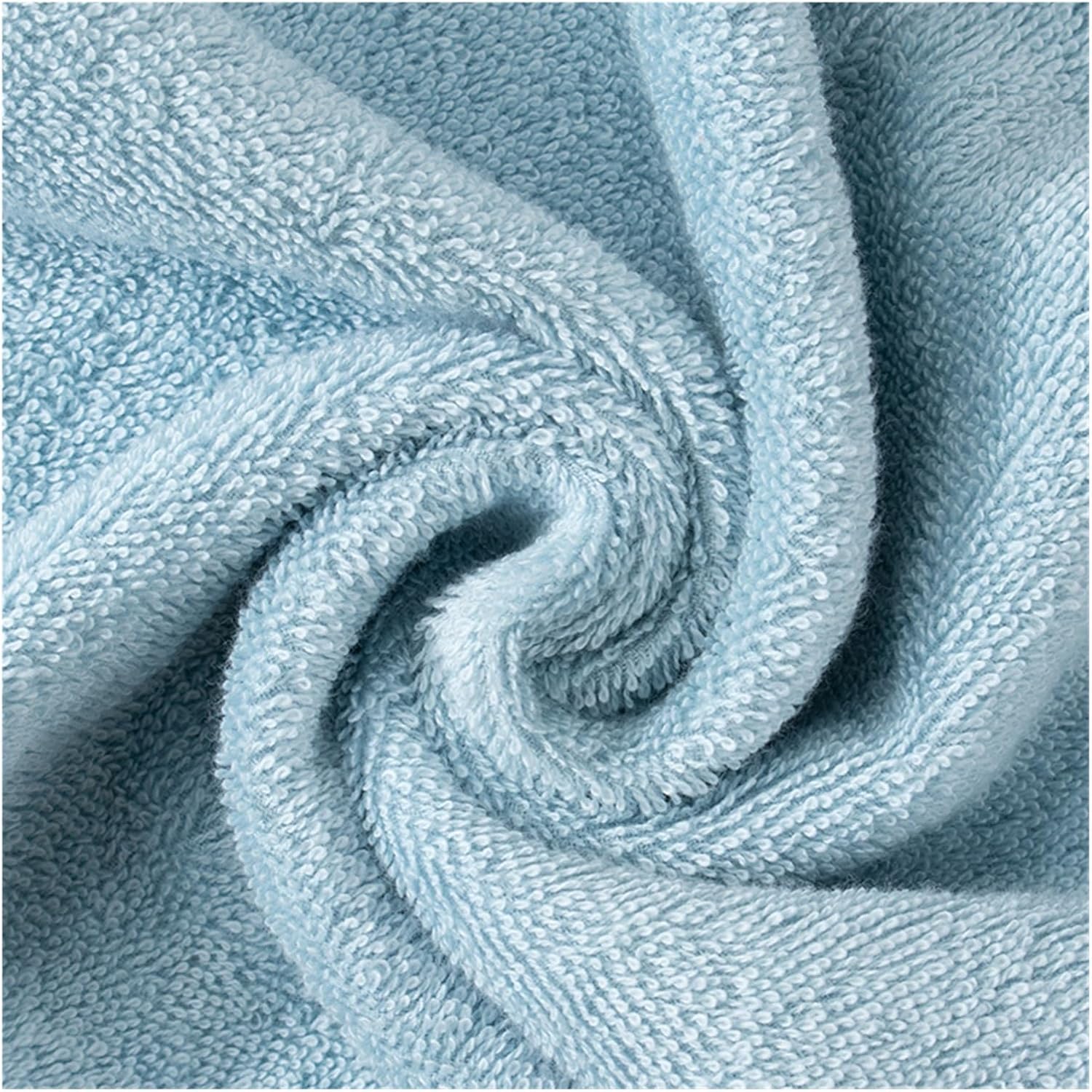 Pure Cotton Jacquard Towel Set 3 Pack Thick Absorbent Soft for Adults(Blue)