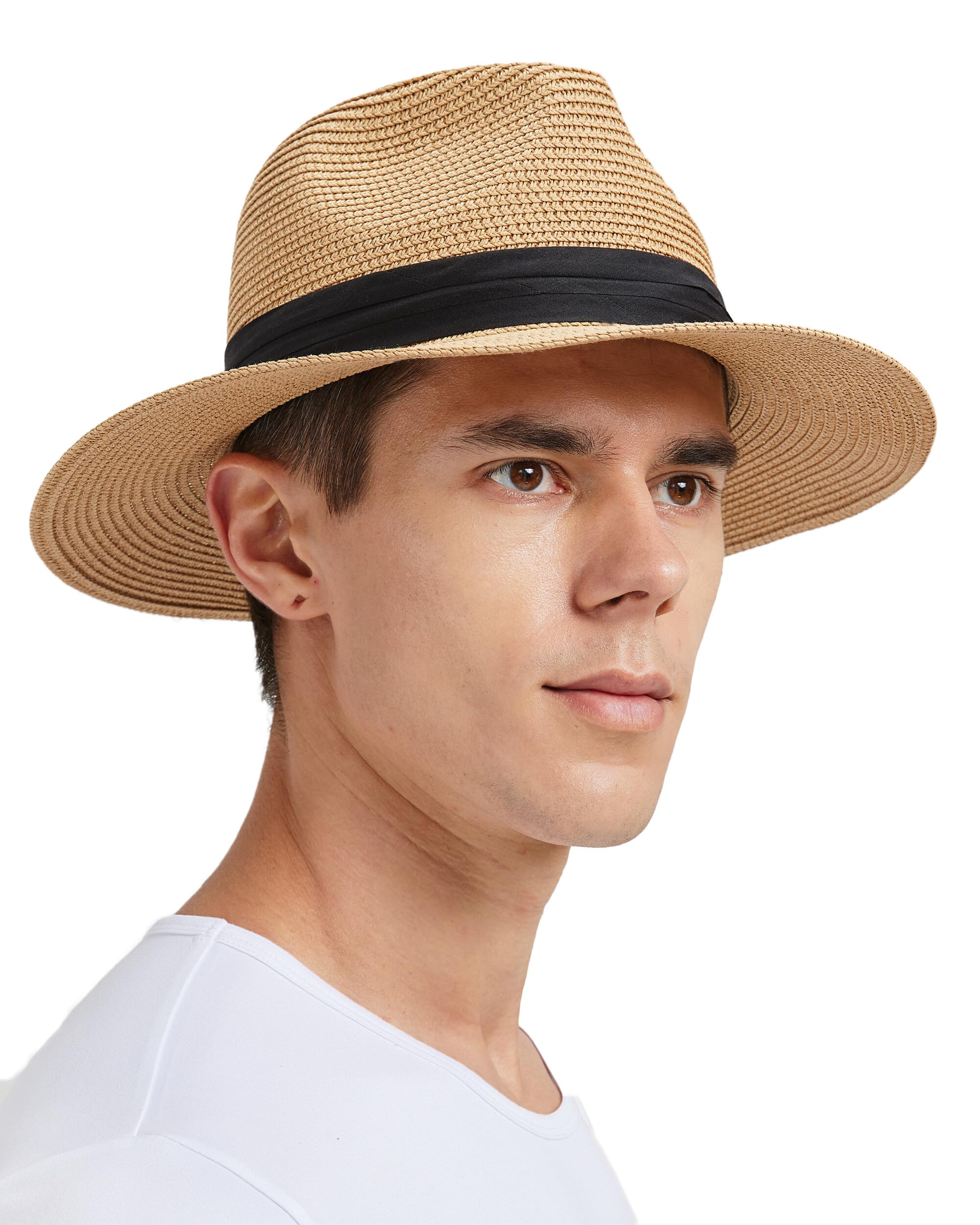 Zylioo S/M/L/XL/XXL Grand Chapeau Paille Panama Été Femme Homme Chapeau de Soleil Large Bord Beach Chapeaus