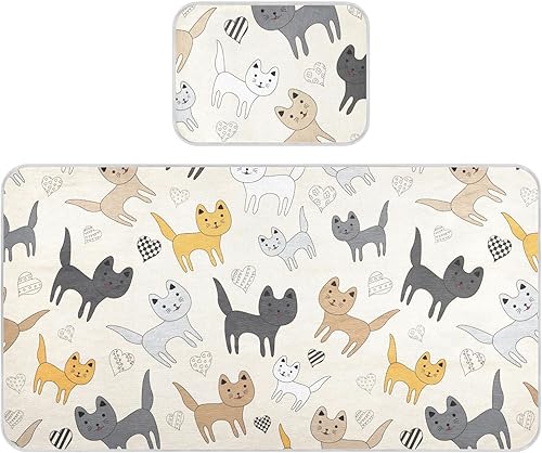 Cute Cats Crib Mattress Protector Mini Crib Mattres Pad Cover Cooling Mattress Topper Ice Silk Cooling Pad & Pillow Play Mat Washable & Breathable disponible en Yaxa Venezuela