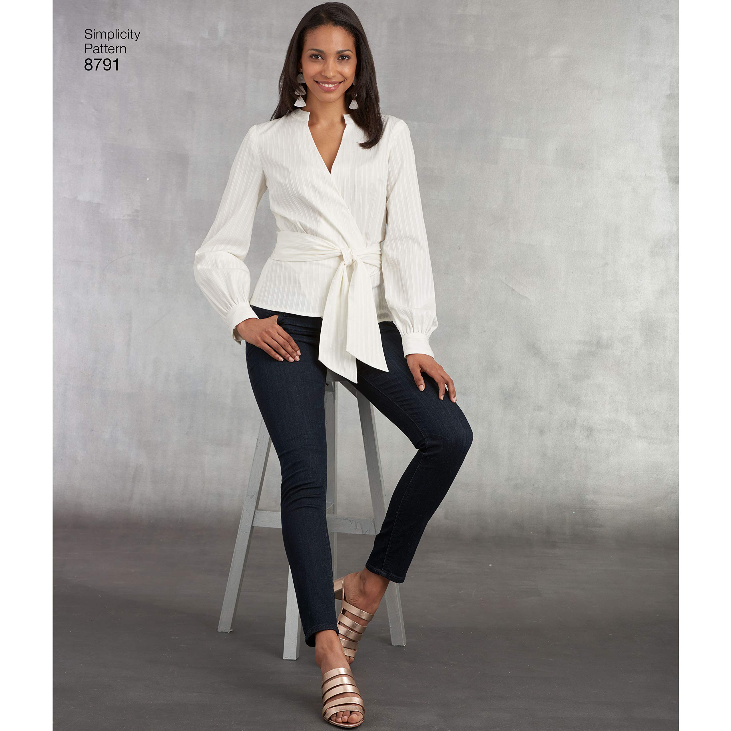 formal white wrap blouse