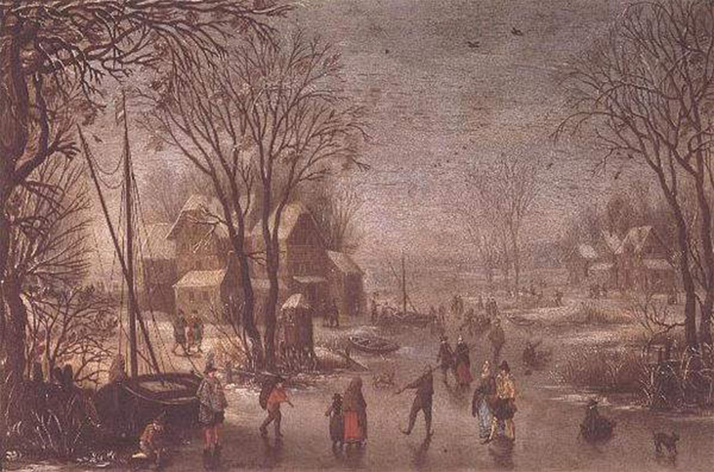 ARTXLXXBN Famous Art Print Poster Vintage Wall Art Winter Scene by Jan the Elder Brueghel Canvas Art Poster for Home Decor 60x90cm