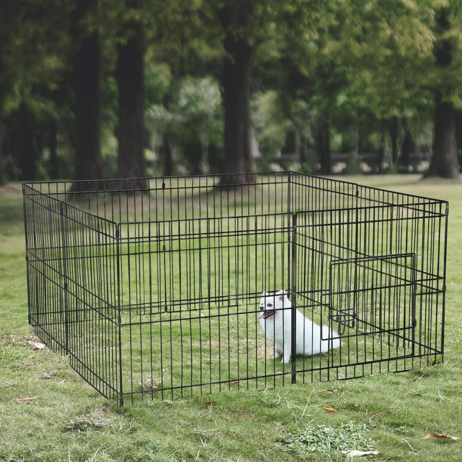 Yaheetech Parque para Perros Plegable 61 * 61cm 8 Piezas Vallas para Perros | Jardin Jaula de Cachorros Corral para Conejo Mascotas