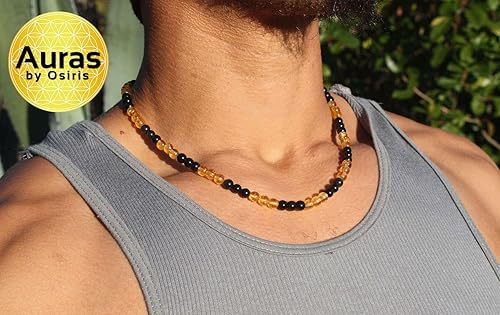 Miniatura 5 de Auras by Osiris  Handmade Black Obsidian Crystal Necklace - Genuine Natural Gemstone Beaded Necklace Healing, Protection, Grounding Talisman Mala -