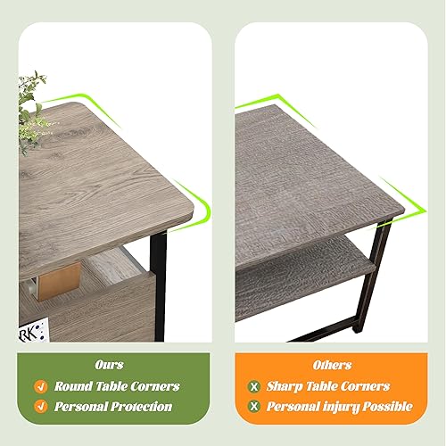 Miniatura 4 de GOODONE Mesa de centro de 2 niveles para sala de estar, mesa de centro pequeña con estante de almacenamiento y estantería, mesa central para sala de
