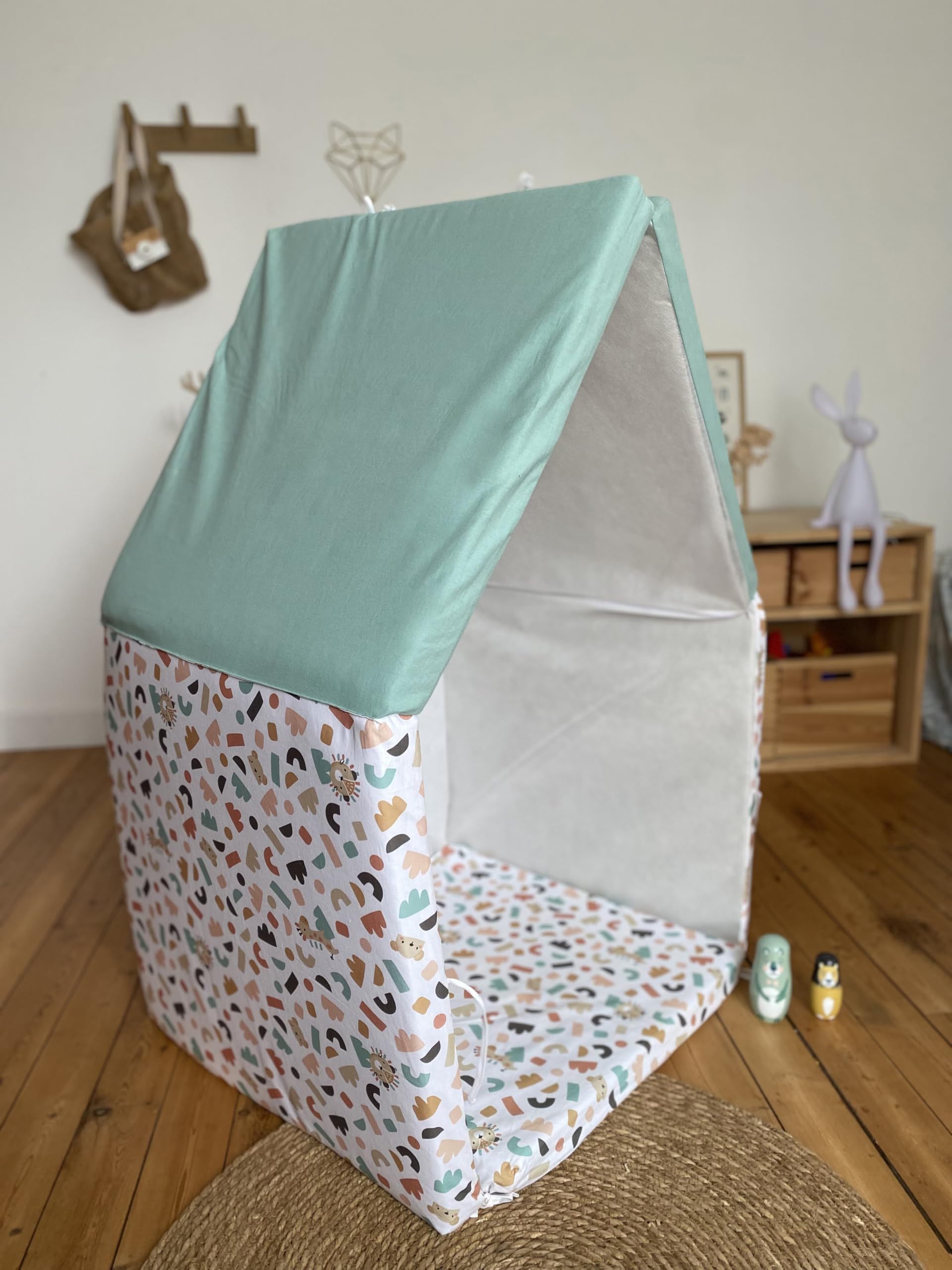TINÉO - Maxi Tapis D'éveil - Maxi Tapis De Motricité - Maxi Tapis Bébé - Tapis de Jeu - Multifonction 5 en 1-120x180cm (Cache Coucou)