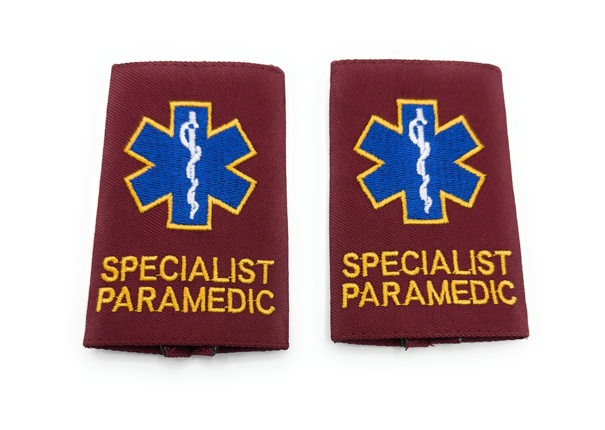 Uniform Store London Medical Epaulettes Healthcare Sliders On Red SPECIALIST PARAMEDIC