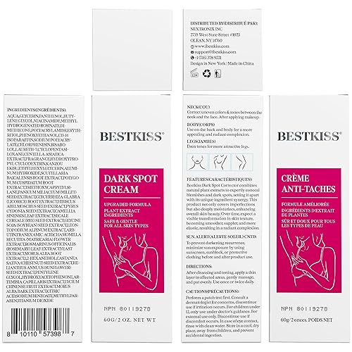 Miniatura 7 de Bestkiss Crema correctora de manchas oscuras removedor de manchas oscuras para rostro y cuerpo